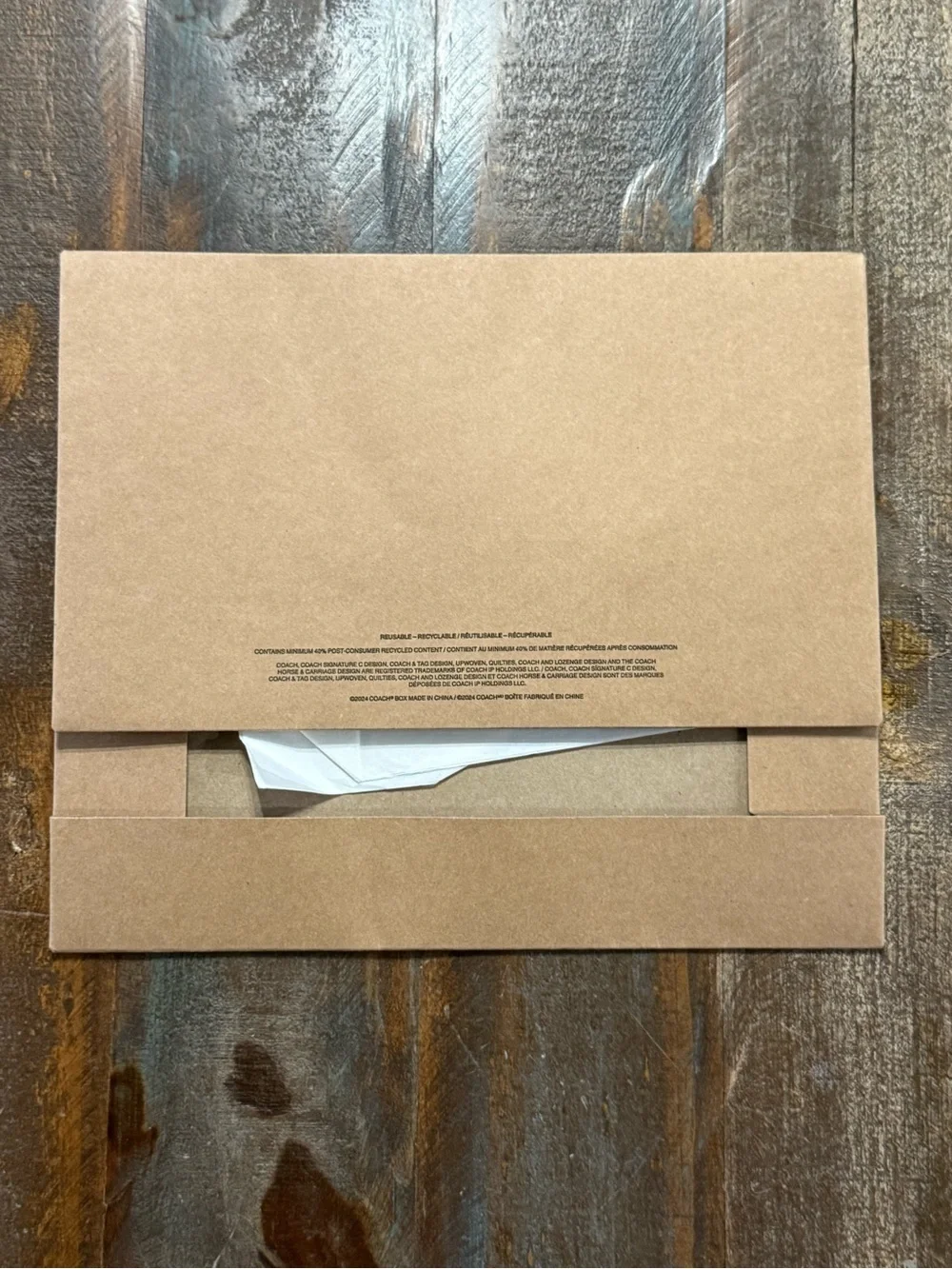 Coach New York Gift Box w/ Tissue Paper & Branded Sticker Seal NWOT